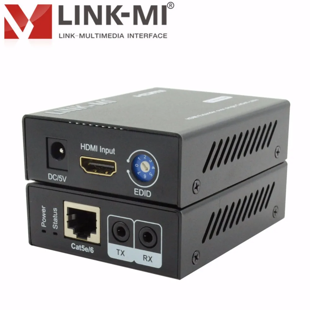 LINK-MI LM-EX21B 50 м Аудио Видео hdmi-удлинитель Протокола по одному Cat5e/6 кабель IR, EDID, 3D один передатчик и один приемник до 1080 p