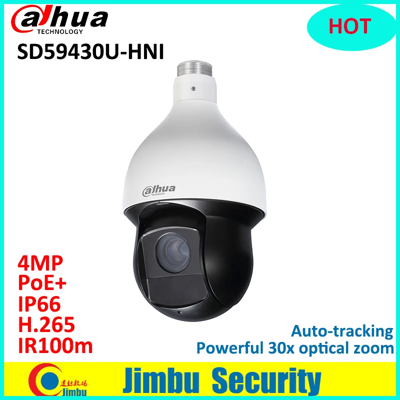 

Dahua PTZ 4MP IP Camera Auto-tracking and IVS SD59430U-HNI 30x IR 30x optical zoom H.265 cctv camera PoE+ IR100m IP66