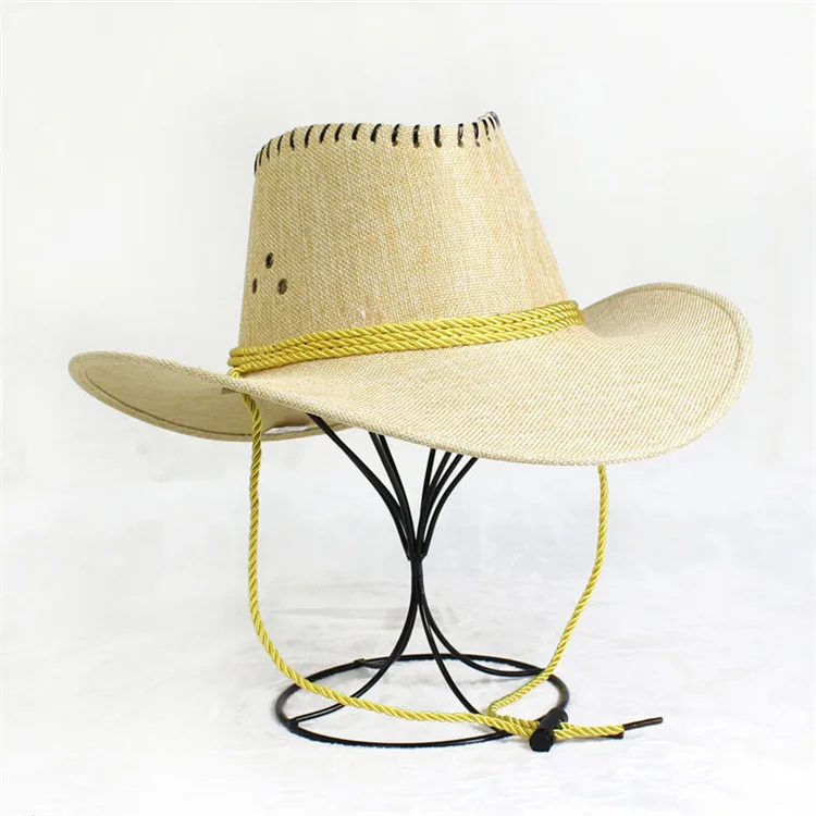 Hot Sale Western Cowboy Style Man Beach Tide Hat Sunscreen Hat Summer Outdoor Sunshade Straw Hat ACA45 (11)
