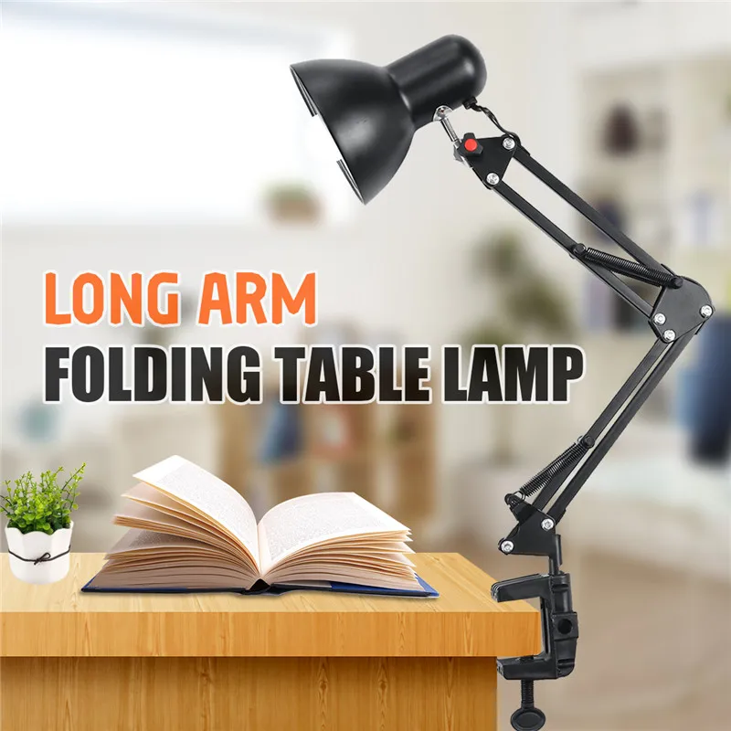 Comprar AC85 265V E27 E26 bombilla Led lámpara de mesa Flexible brazo oscilante abrazadera montaje lámpara Oficina estudio hogar mesa escritorio luz UE EE. UU. Enchufe