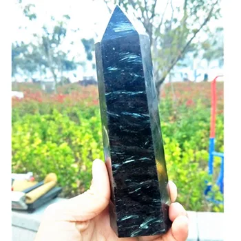 

180-200mm Natural quartz blue fireworks single head wand healingChristmas home decorations natural gems and minerals