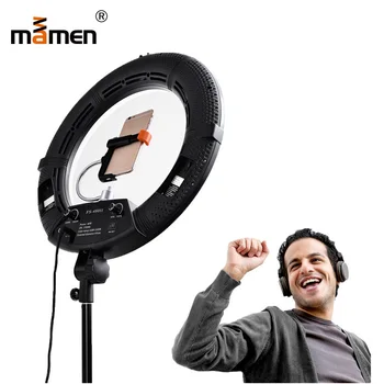 

Mamen Ring Light 60W 240pcs 100V-240V LED Lamp Camera LED SMD Video Photo Camera Ring Light LCD Screen Photography Lighting 2018