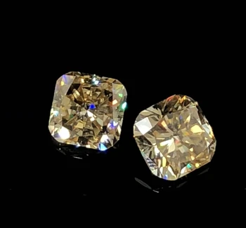 

GIGAJEWE Yellow Color 9.1mm*9.1mm 3.3ct Cushion Cut Moissanite Beads Synthetic moissanite Sic Iingot Gem Stone For figures Ring
