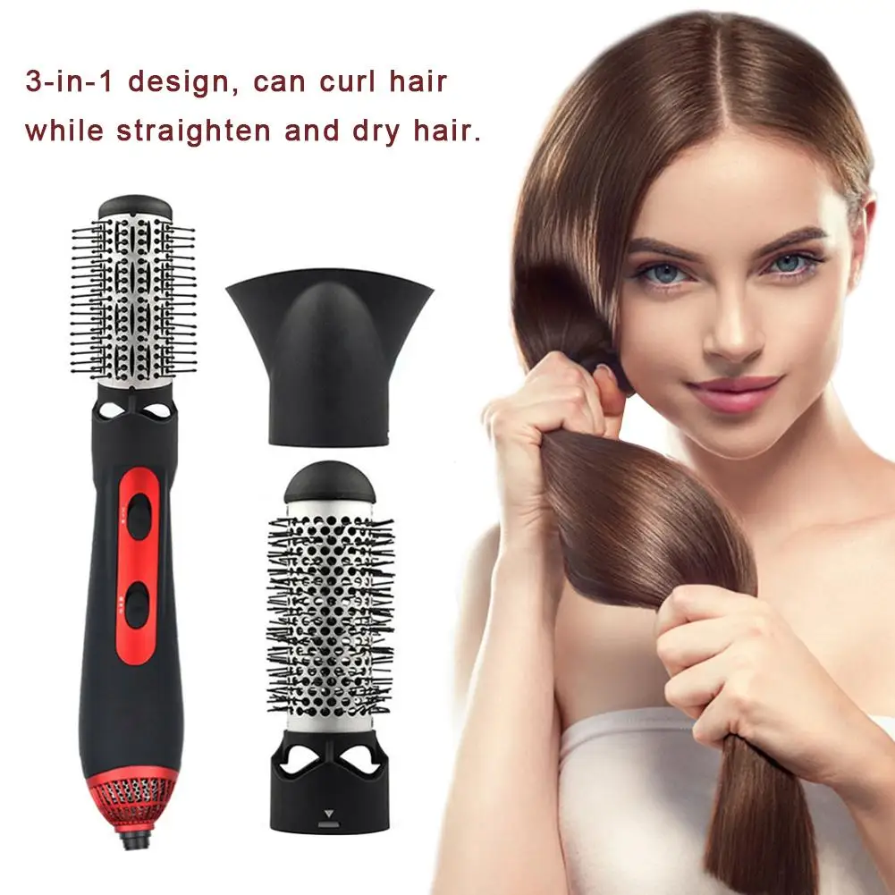 

3 in 1 Multifunctional Hair Dryer Straightener Curler Rotating Hair Brush Roller Rotate Comb Styling Straightening Curling Iron