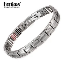 Hottime 258 шт энергетический камень 4 в 1 титановые стальные магнитные браслеты для здоровья для женщин Модный Германий звено цепи ювелирные изделия подарок