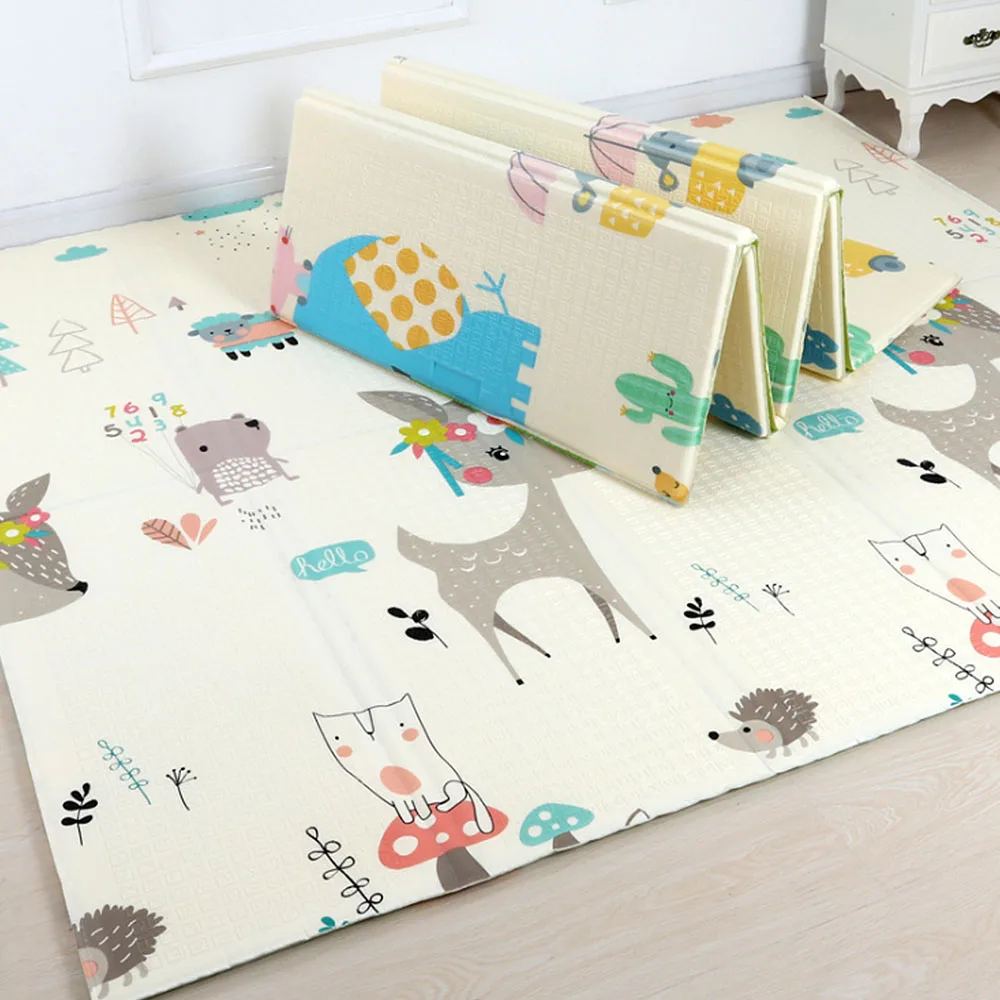  200*180cm Cartoon Baby Play Mat Foldable Xpe Puzzle Children's Mat Baby Climbing Pad Kids Rug Speel