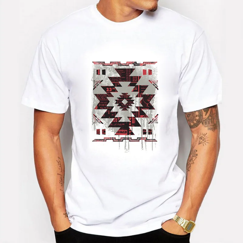 Футболка мужская с рисунком ацтекской 100% хлопок коротким рукавом|t-shirt 2012|shirt