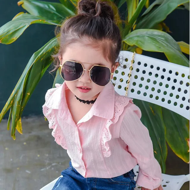 Baby Girl Shirt Cotton Children Clothing Pink White toddler kids