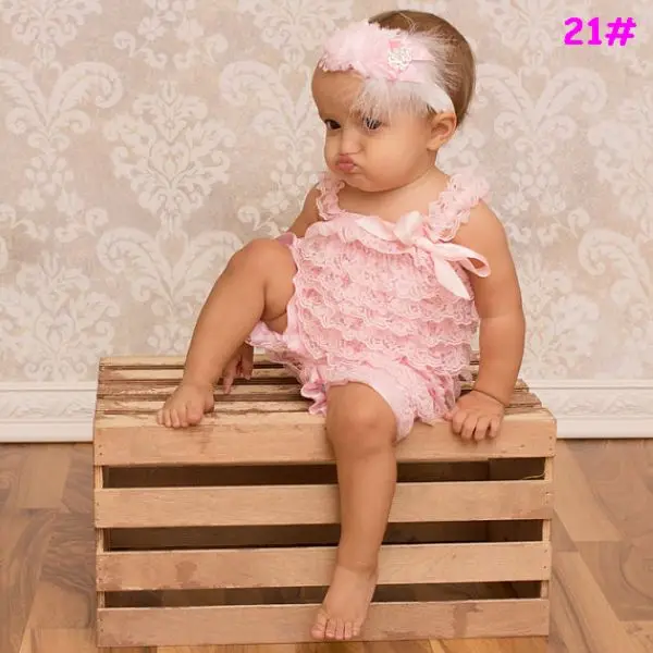 pink lace romper baby
