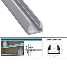 10 шт. встраиваемый алюминиевый светодиодный профиль для полки светильник без крышки для вставки 8 мм полка из закаленного стекла