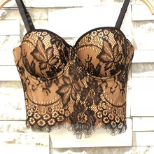 Женская кружевная модная майка для ночного клуба без рукавов для танцев и выступлений, сексуальный топ-бюстье