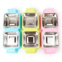 Квалифицированные Нержавеющая сталь кота собаки любимчика щенок путешествия Кормление подачи Еда чаша воды блюдо леверт челнока dig6824