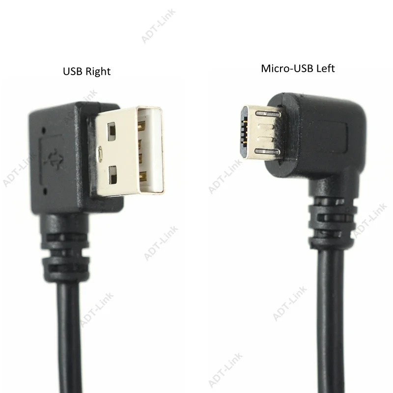 25 см короткий 90 градусов левый правый угловой USB 2 0 A штекер к Micro B Штекер кабель