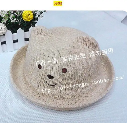 5 шт., милая детская летняя кепка с изображением маленького медведя, Детская кепка для мальчиков и девочек, солнцезащитная Кепка - Цвет: light coffee