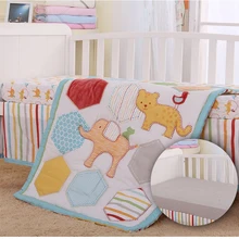 4 шт. детская кроватка комната дети ребенок спальня набор Детские подушки автомобиль животных Цветочные белье для детской кроватки Набор для новорожденных младенцев