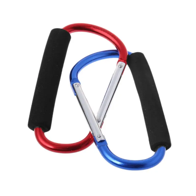 

Aluminum Alloy Carabiner Sponge Handle Buckle Shopping Baby Stroller Hook Clip