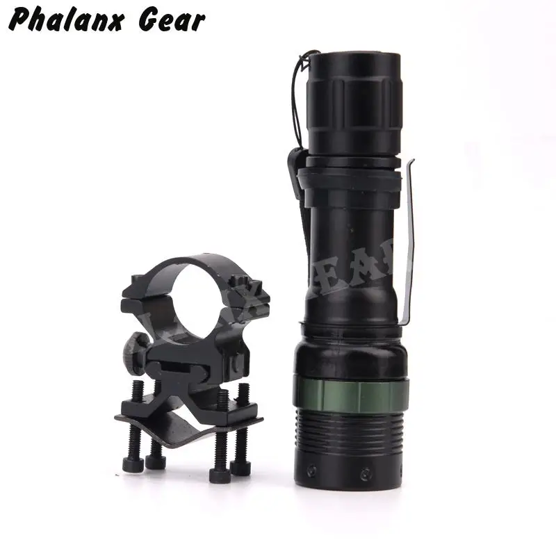 

Hunting Tactical Rifle Flashlight Adjustable Q5 Compact Flashlight With Barrel Or Sight Hunting Accessories