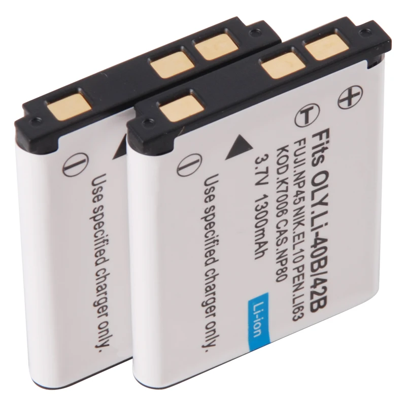 2x Li 40B NP45 NP80 Battery For Olympus Stylus 1040 1050W 1060 1070