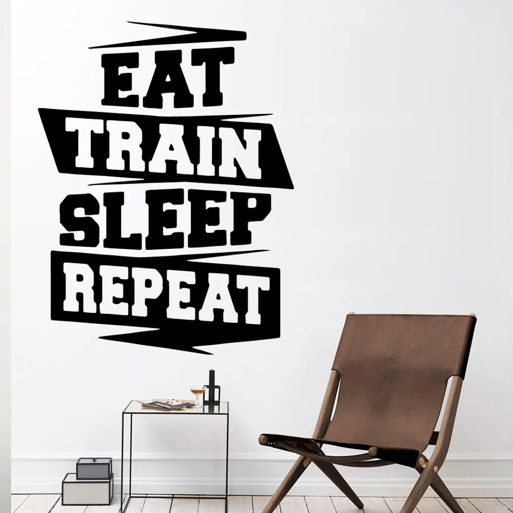 

Free shipping eat sleep repeat Wall Sticker Pvc Removable Living Room Children Room Wall Decal Home Decor vinilo decorativo