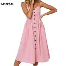 LASPERAL, сексуальное пляжное летнее платье с бантом, открытой спиной, цветочным принтом, для женщин, хлопок, глубокий v-образный вырез, на пуговицах, с открытыми плечами, сексуальное платье Vestidos