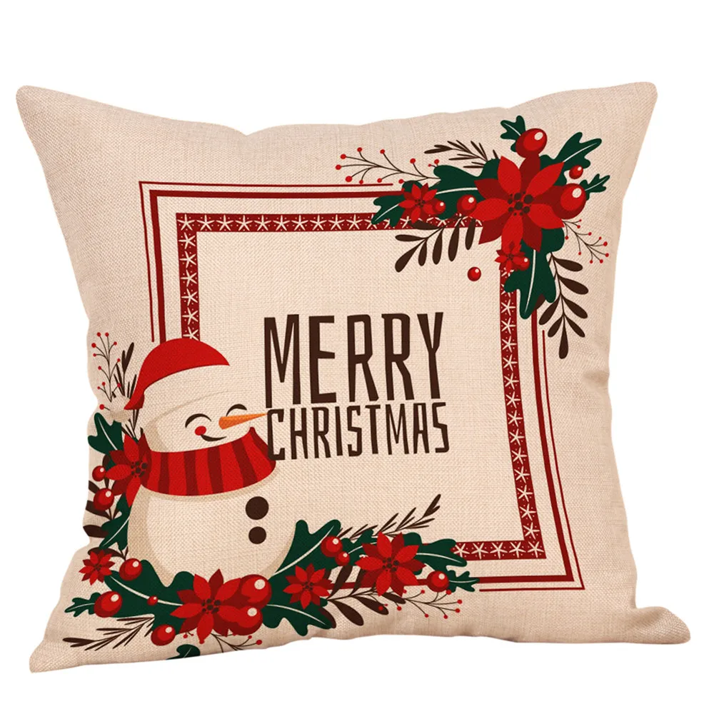 Фоне рисунка «Счастливого Рождества» Наволочки белье для диванных подушек, наволочки для подушек, Декор для дома Наволочка на подушку-Чехол