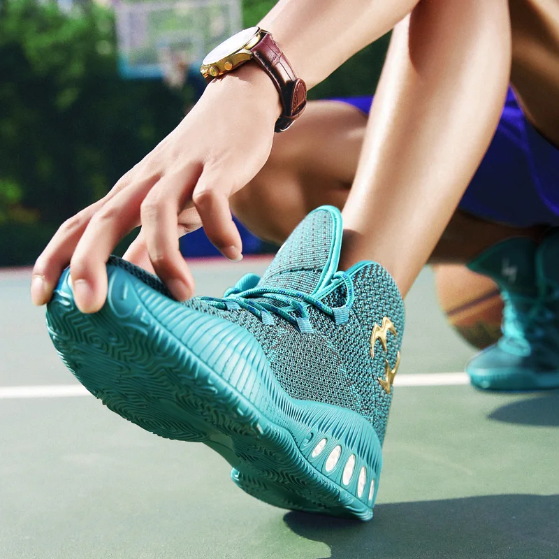 Masculino de baloncesto al aire libre entrenador zapatos hombres niños barato pareja adulto endurecen Cool Zapatillas zapatos baloncesto