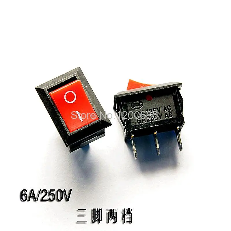 Клавишный переключатель питания KCD1 102 красный 3 фута 2 файлы 6A 250 В 10A125V