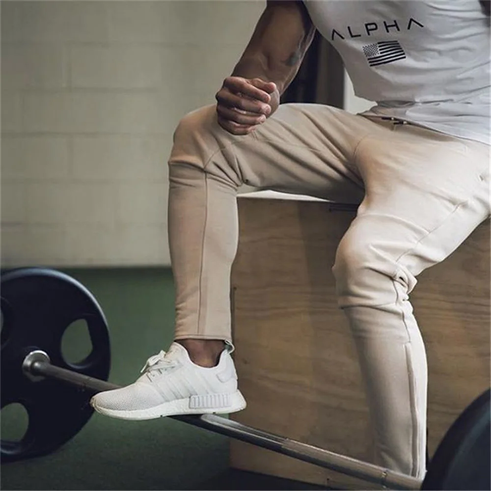 New Men Casual Elastic Fitness Fashion Comfort Soft Long Pants Outerwear Sweatpant Fashion Trousers