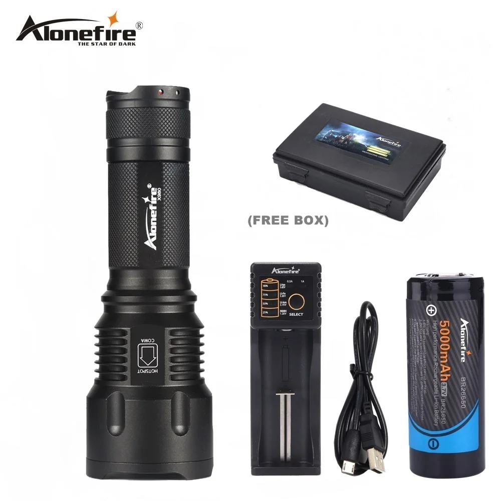 AloneFire X980 powerful Led flashlight 26650 battery zoom Cree xml-t6 lanterna led torch flash light hunting camping bicycle
