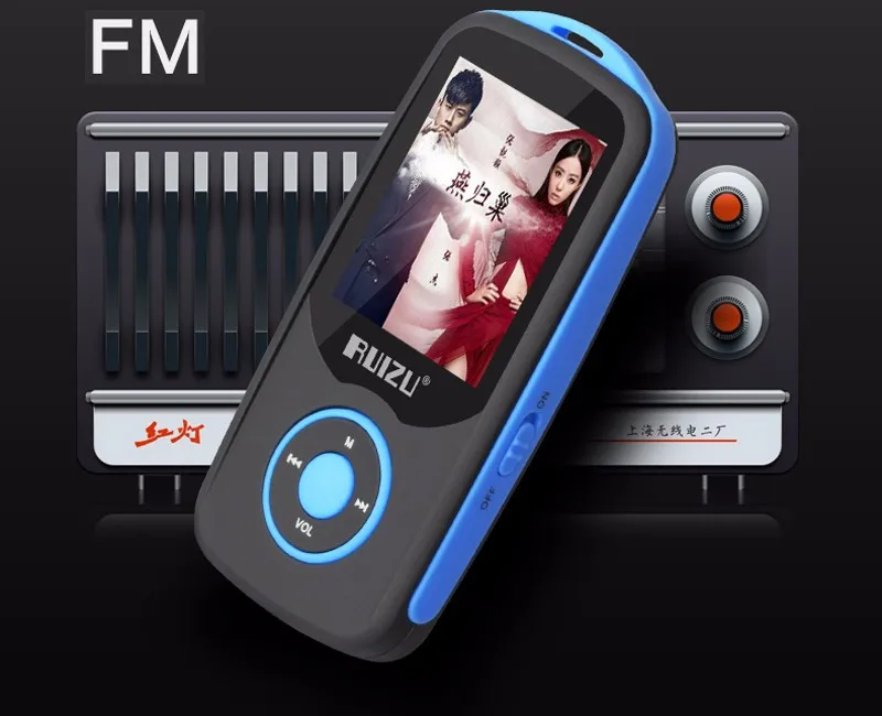 Спортивный MP3 плеер ruidu X06 с Bluetooth и экраном 1,8 дюймов, возможность воспроизведения 100 часов, высокое качество, запись без потерь, FM