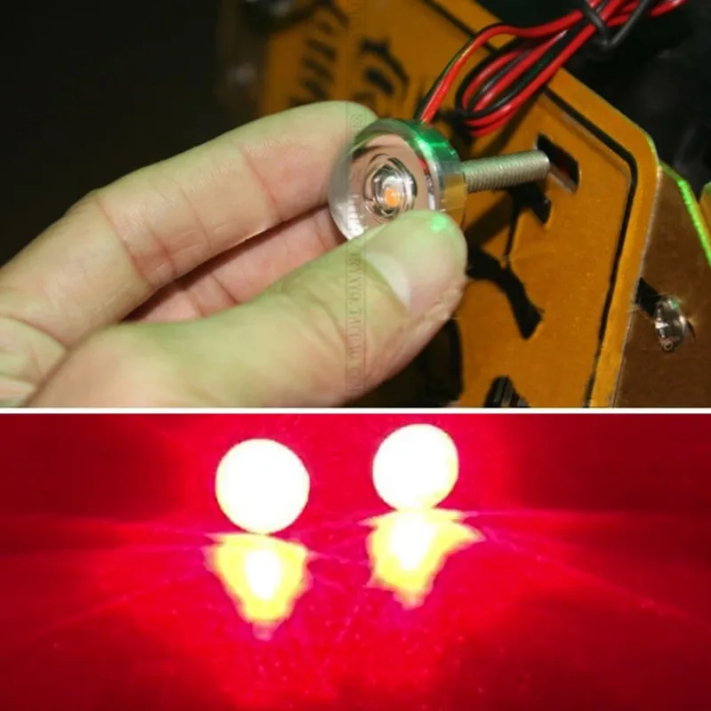 

Pair 12v Motorcycle Rear License stop light tail brake flash light strobe warning fog lamp Car Moto DRL Daytime driving light