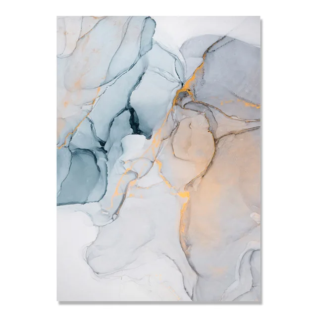 Abstract Modern Nordic Poster Green Marbled Road Wall Art Canvas Painting Picture Posters Wall Pictures For Living Room Unframed
