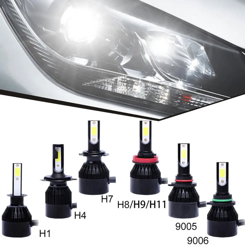 

1 Pair H1 H4 H7 H8/H9/H11 9005 9006 LED Car Headlight DRL Driving Fog Light Lamp