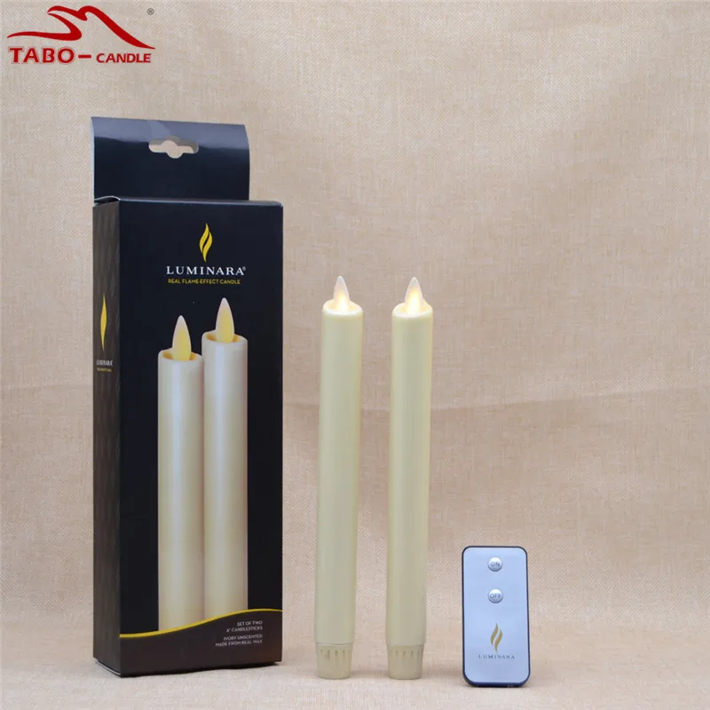 Real Wax Taper LED Candles Luminara Flameless Ivory Votive Candle with
