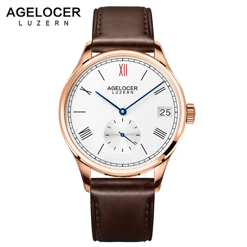 1101D2 AGELCOER, антикварные наручные часы Swizerland, мужские,, Топ бренд, Роскошные, известный, мужские часы, золото, для дайвинга, 50 м, водонепроницаемые часы с коробкой - Цвет: 1101D2