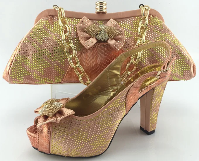 2016 High Quality Nigeria PARTY wedding shoes Italian shoes and bags set to match african wedding