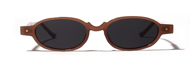 Kachawoo Овальные Солнцезащитные очки для женщин леопардовая маленькая оправа черные ретро солнцезащитные очки для мужчин модные аксессуары - Цвет линз: brown with black