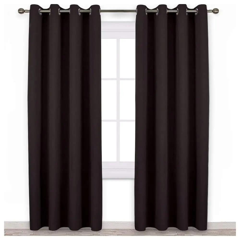 Solid Blackout Curtains for Living Room Bedroom Window Treatment Blinds Finished Drapes Modern Black Out Curtain