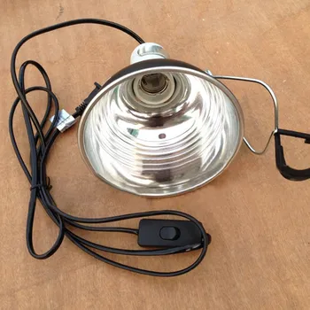 

Reptile Ceramic Heat Lamp Light Holder 100W E27 UVA/UVB 5.5" Chicken Brooder Basking Black Silver Aluminum 19*14cm
