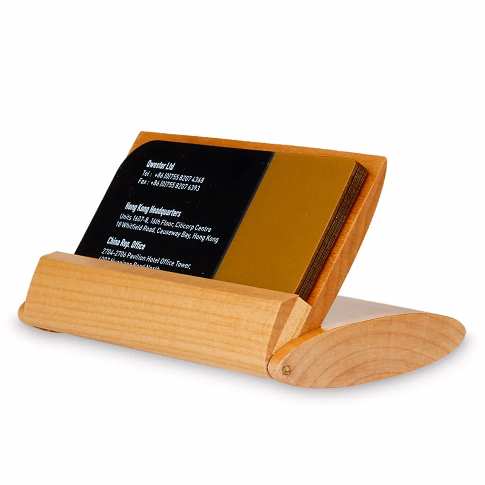 Nosii Luxury Wood Wooden Business Name Card Holder Flip Case Box Handcraft | Дом и сад