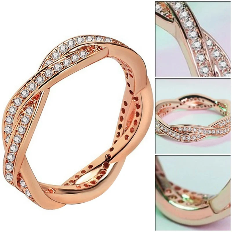 

2018 New European And American Full Circle Round Twist Ring For Women Fashion Jewelery