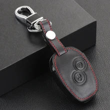 Черный кожаный чехол для Nissan Almera Renault Clio Dacia Logan Megane Espace Kangoo Duster Twingo 2BTN автомобильный чехол для дистанционного ключа