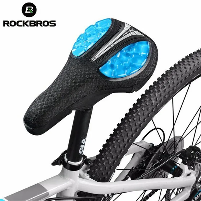 

ROCKBROS Bicycle Saddle Covers Mesh/Lycra Comfortable Gel MTB Road Bike Saddle Cushion Cover Soft Cycling Fixed Gear Seat Mat