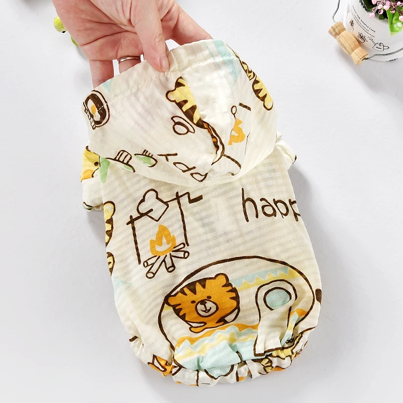 

Summer Breath Sunproof Clothing Pet Protection Hoodie Small Puppy Coat Print For Little Medium Animal Outfit Sweatshirt Cat Good
