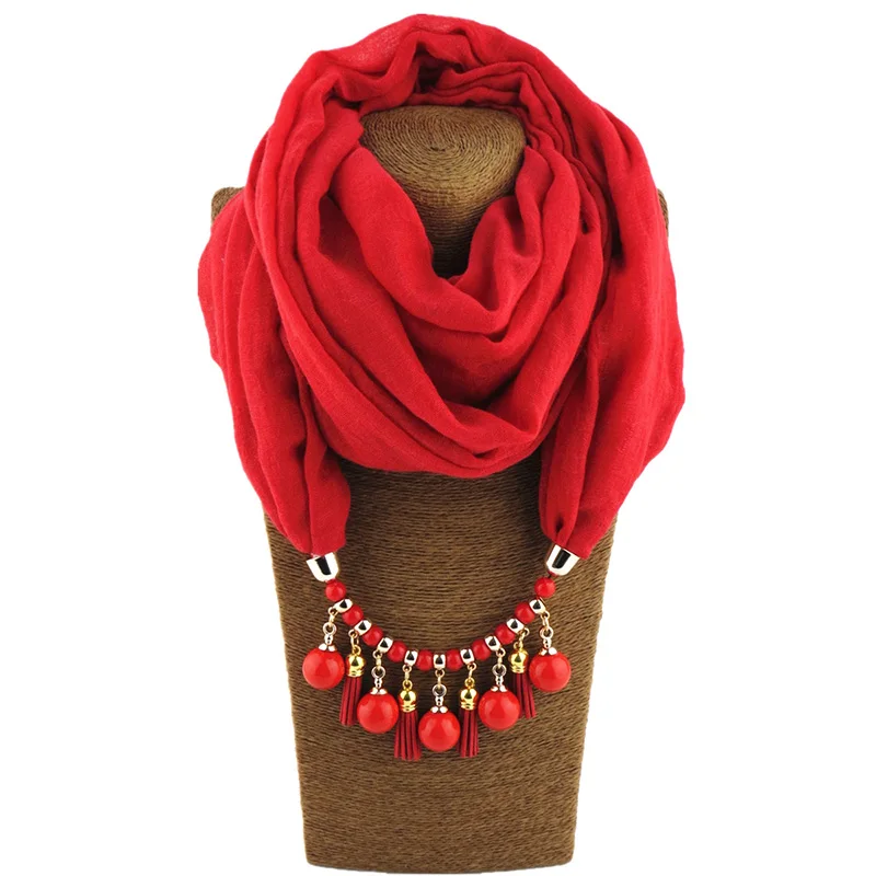 LaMaxPa новые модные женские однотонные ювелирные изделия шифоновый шарф с подвеской жемчужные шали и палантины мягкие женские аксессуары 65 цветов - Цвет: 25