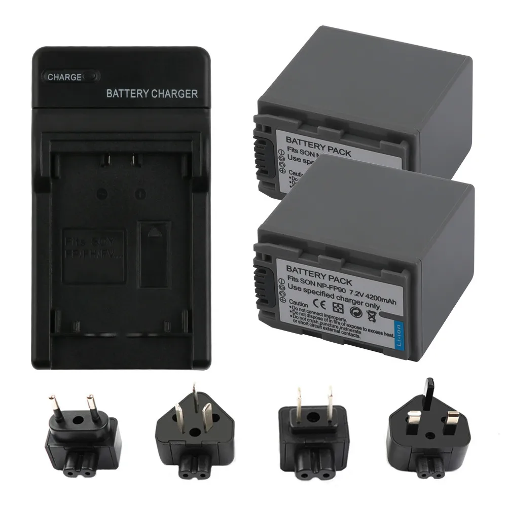 

RP 4200mAH NP FP90 NP-FP90 Battery + Charger for Sony NP-FP30 NP-FP50 NP-FP60 NP-FP70 NP-FP90 DCR-SX40 SX40r SX41 HDR-CX105