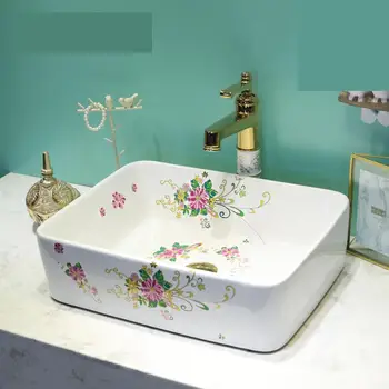 

Bathroom Cloakroom Ceramic Sinks Counter Top Wash Basin Bathroom Sink porcelain wash basin rectangular