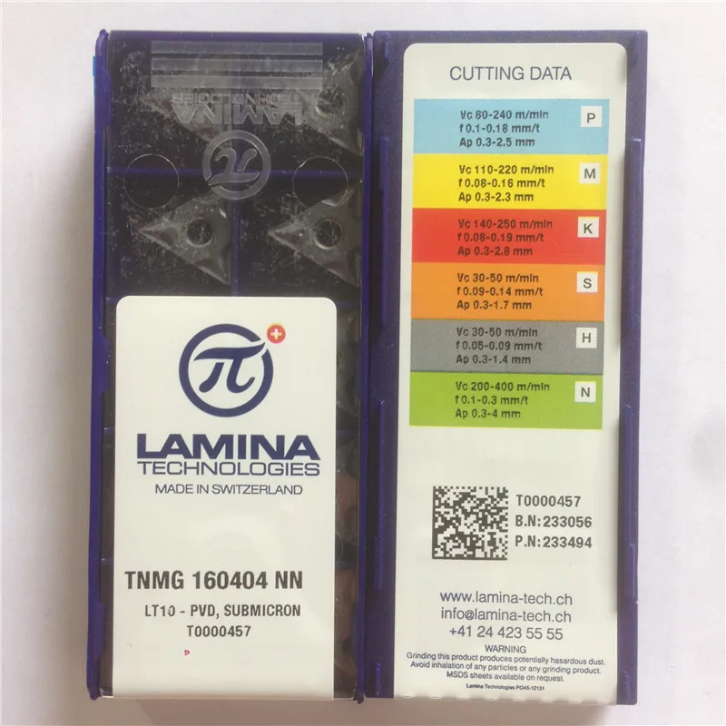 Carboneto de Inserção com a Melhor Original Lamina Qualidade 10 Pçs – Lote Frete Grátis Tnmg160404-nn Lt10 100% Mod. 134891