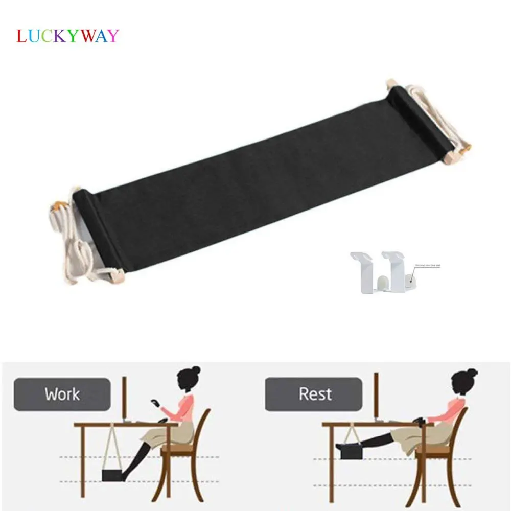 

Luckyway Canvas Foot Rest Desk Hammock,Mini Office Under Desk Foot Rest Stand Foot Hammock , Adjustable Desk Feet Hammock