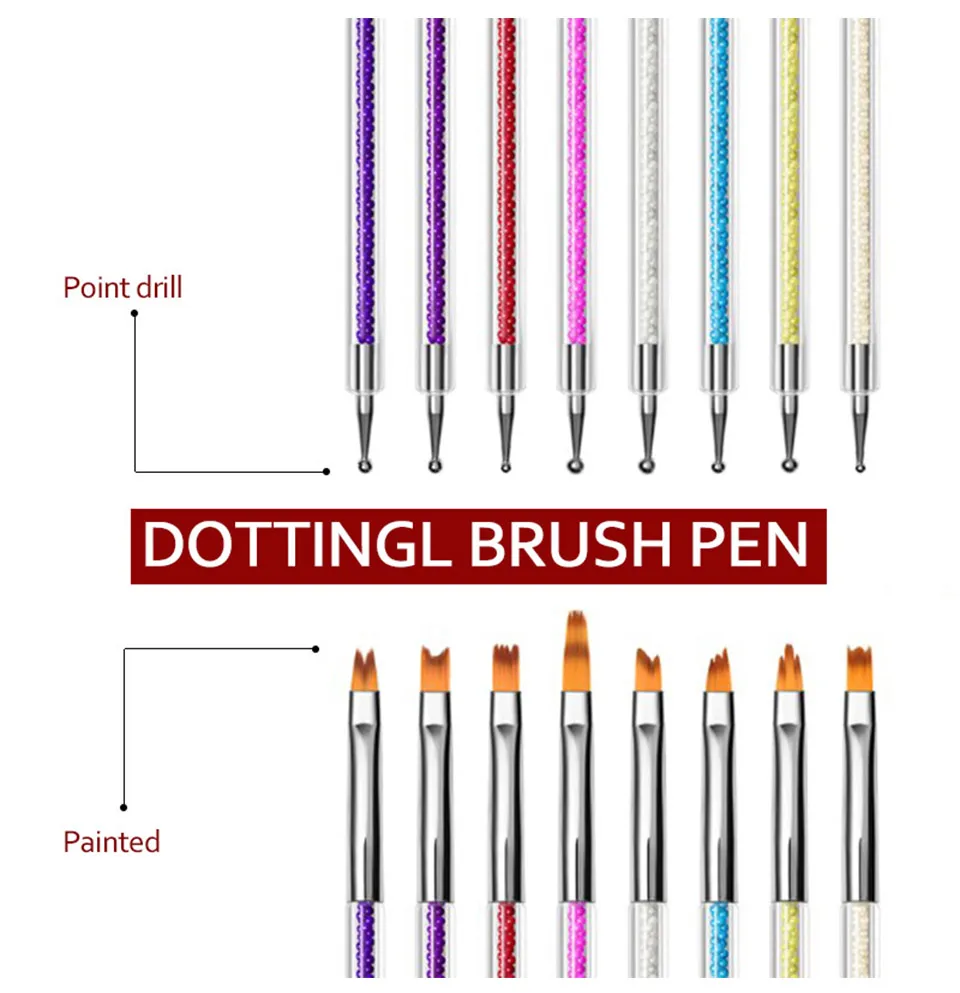Ellwings точечная ручка Dubbele-end Boorpunt Puntjes Pennen Nail Art Dot Punt Puntjes Ручка Кисть Nai высокое качество